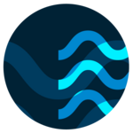 Circle with blue waves