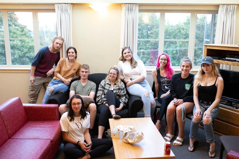 Viu residences students inside their building